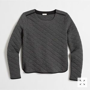 J. Crew Quilted Cropped Sweatshirt in Gray & Black